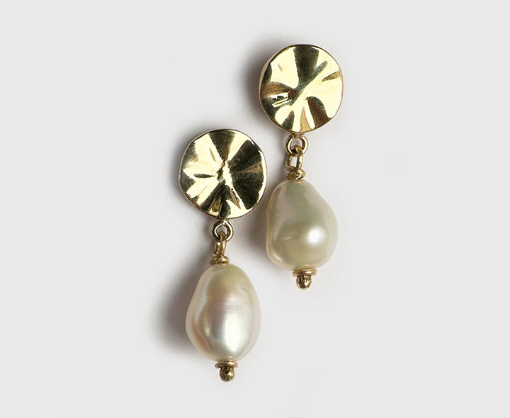 Round Ripple Drop Earrings